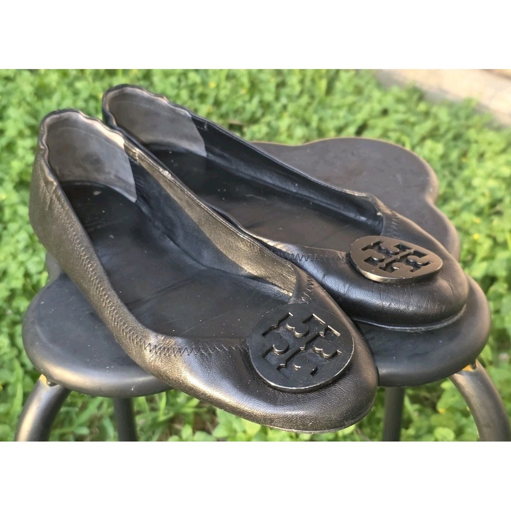 Tory Burch Womens Minnie Travel Pave Ballet Flats Perfect Black/Jet Sz10